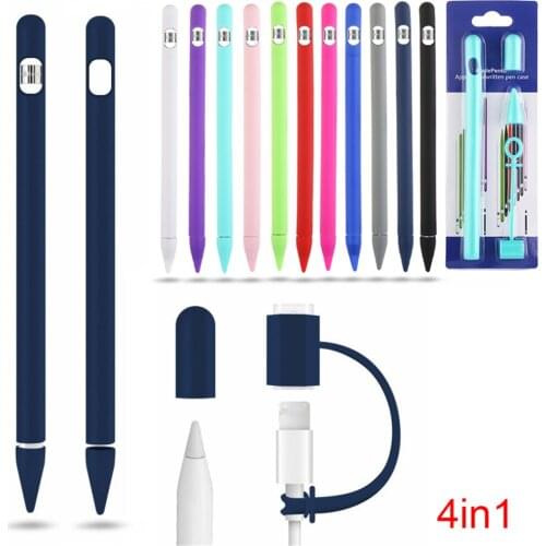 1PC Soft Silicone Compatible For Apple Pencil Case Compatible For iPad Tablet Touch Pen Stylus Protective Sleeve Cover