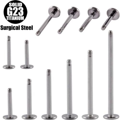 10pcs G23 Titanium&Steel External Thread Ear Nose Labret Shaft Bar Lip Replacement Pole Wholesale Body Piercing Jewelry 16g