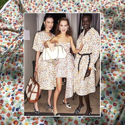 100X145cm Small floral Printed Twill Polyester Fabric For Woman Dress Blouse Pants Tissu Tela Хлопок материал DIY Sewing