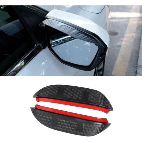 For Audi A1 8X 2008-2018 2pcs Car Side Rear View Mirror Rain Visor Carbon Fiber Texture Eyebrow Sun Shade Snow Guard Cover