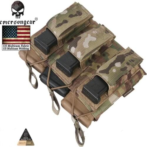 2018 Emersongear Magazine Mag Pouch 5.56 Pistol Triple Open Top Army Pouch Emerson Military Wargame Multicam AOR Black Khaki