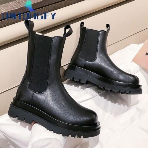 REVT girls Genuine Leather boots fashion Thick bottom Martin boots top quality womens motorcycle boots womens shoes