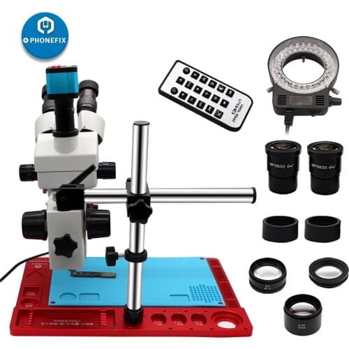 3.5X-90X Simul-focal Zoom Trinocular Stereo Microscope VGA HDMI Digital Camera Video Microscope for Phone PCB Chip Soldering
