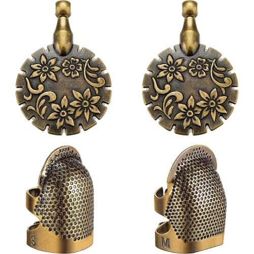 4 Pcs/set Pendants Yarn Cutter Metal Adjustable Sewing Thimbles Thread Cutter for Needlework DIY Sewing Machine Accessories