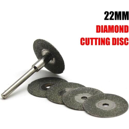 5PCS 22mm Emery Diamond cutting blades Drill Bit+1 Mandrel