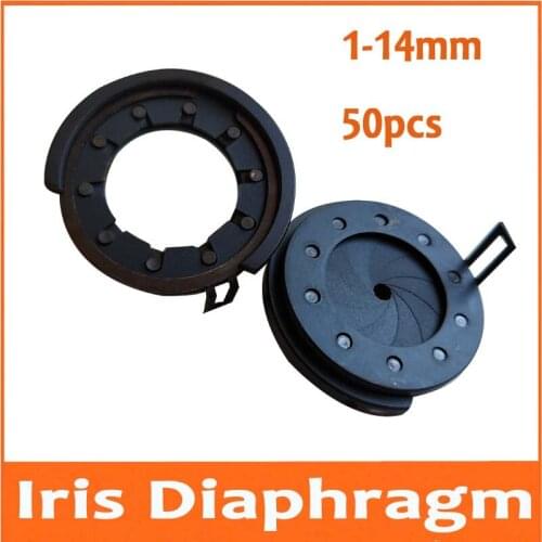 50pcs Metal Zoom Optical 1-14mm Iris Diaphragm Aperture Condenser Durable Amplifying Diameter Digital Camera Microscope Adapter