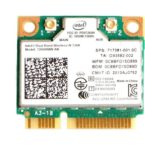 7260HMW Intel AN Dual Band Wireless + Bluetooth 4.0 MINI PCI-E WLAN Card