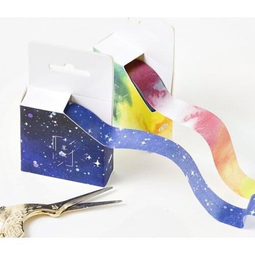 8 pcs Fantasy Rainbow Night Washi Tape Set Vast Stars Masking Tapes 15mm Scrapbooking Diary Sticker Decoration Stationery H6909