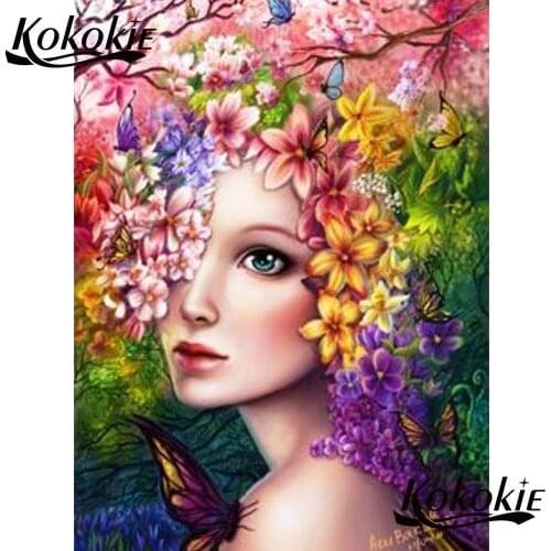 DIY Diamond embroidery 5d diamond painting with square stones flower girl Rhinestone Pictures full round diamond mosaic painting