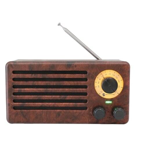 Retro FM Wireless Bluetooth Speaker Wooden Soundbar Portable Speaker HiFi Subwoofer TF for Smartphone PC Laptop Sound Receiver
