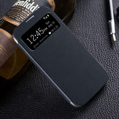 Flip Cover Leather Phone Case For Samsung Galaxy S4 S 4 SIV 9500 GalaxyS4 GT I9500 I9505 GT-I9500 GT-I9505 Smart View Original