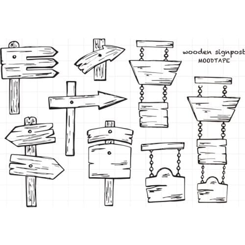 Wooden signpost Transparent Clear Silicone Stamp/Seal for DIY scrapbooking/photo album Decorative clear stamp sheets B0233
