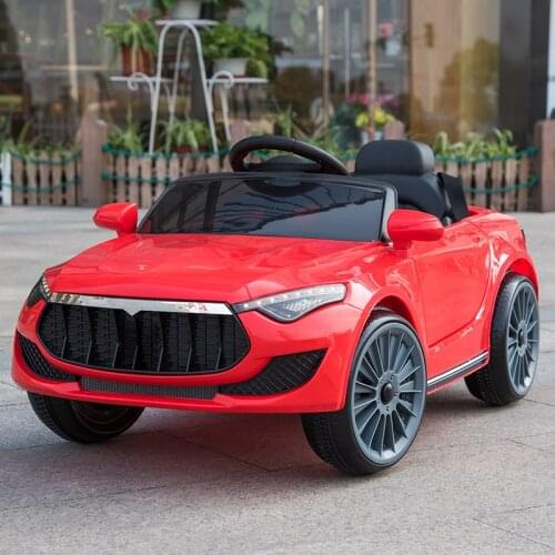Special price Childrens electric dual drive car kids four-wheel remote control can sit vehicle baby swing toy car with push rod