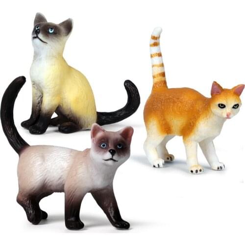 Childrens Simulation Static Solid Cute Cat Model Ornaments Domestic Cat Wild Cat PVC Animals Action Figures Toy Childrens Gift