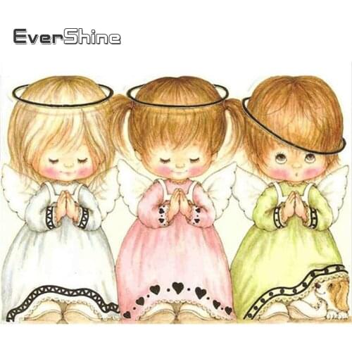 Evershine Diamond Embroidery Angel Full Square Drill 5D DIY Diamond Painting Cartoon Cross Stitch Kit Home Decoration
