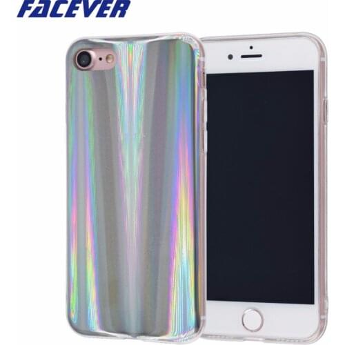 Facever Psychedelic Holographic Rainbow Case For iPhone 7 iPhone 8 4.7 inch Sparkle Shiny Colorful Laser Soft Protective Cover