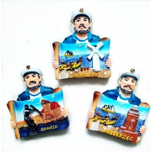 Hot Sale Polish Captain Series 3D Fridge Magnets Tourism Souvenirs Refrigerator Magnetic Stickers Home Decortion