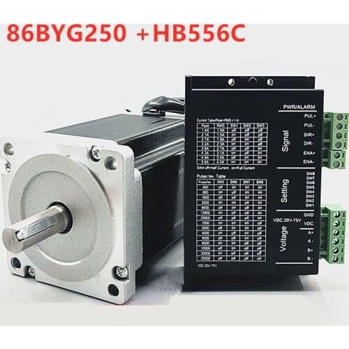 Nema 34 86BYG250 Stepper Motor Kit 4N.m/6N.m/8N.m DSP Digital Drive HB556C