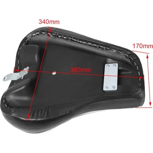 Leather Motorcycle Rider Driver Seat Cushion Fits for Harley XL1200C XL883C XLH883 XL1200S Replacement Parts Acc Black