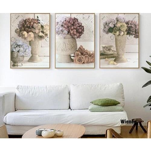 Colorful Flower Decoration Canvas Painting Wall Art Canvas Living Room Posters Prints Retro Wall Picture Bedroom Wall Painting