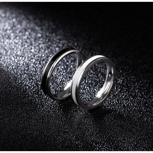 MANGOSKY 4mm 316 Stainless Steel Rings For Lover Men and Women