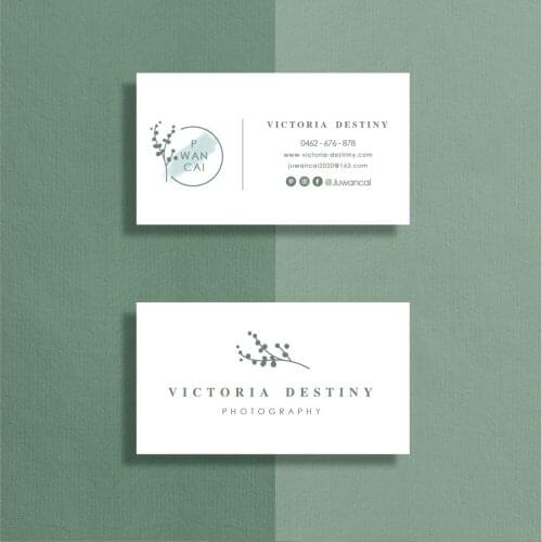 Minimalist Photography Business Card for Photographer, 400pieces Botanical Professional Business Card Template