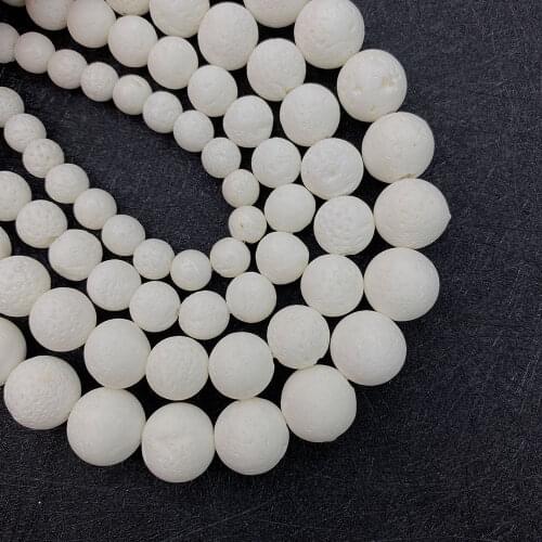 Fashion White Round Bead Shape Coral Necklace Chinese Charm Female Jewelry Making Accessories Handmade Fashion DIY Holiday Gift