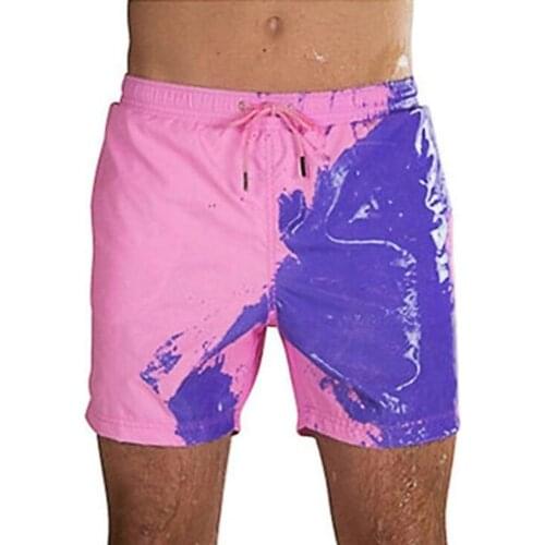 Color-changing beach pants mens color-changing beach pants swimming mens hot shorts when exposed to water and heat