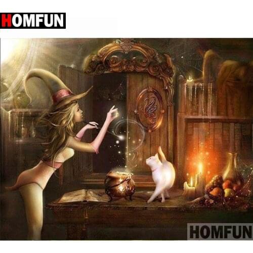 HOMFUN Full Square/Round Drill 5D DIY Diamond Painting "Cartoon beauty" Embroidery Cross Stitch 5D Home Decor Gift A14832