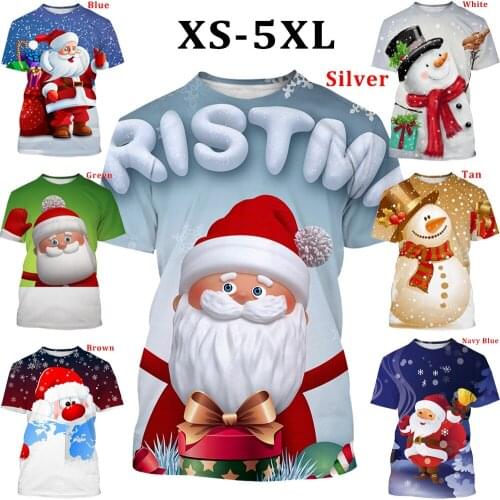 2021 New Men/Women/Kids Christmas T-shirt Santa Claus Short Sleeve 3D Printed Cool Christmas Eve T-shirt