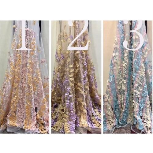 New pattern 5yards/bag JH20# 3 color intensive flower embroidery mesh cloth for bridal wedding dress/sawing Free shipping