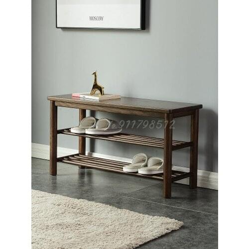 Shoe-changing stool home entrance can sit and wear shoe stool shoe cabinet stool one-in-one door solid wood shoe cabinet stool N