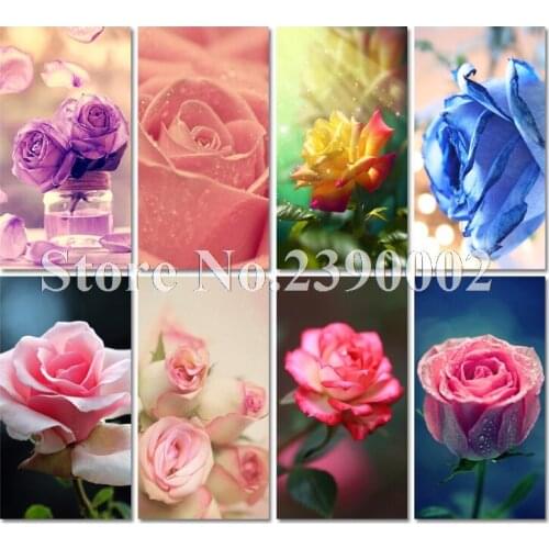 Full Drill Flower 5D Diy Diamond Painting Rose Home Decor Full Rhinestones Mosaic Inlay Diamond Embroidery Cross Stitch Kits