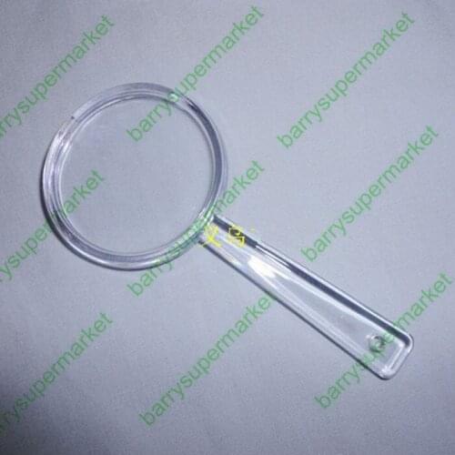 100pcs Handheld - style 40mm reading plexiglass (acrylic) Magnifier for old people/Student,students,Childrens toys,making fire