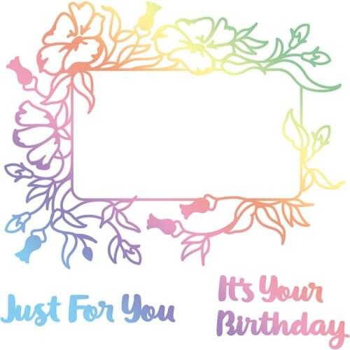 Poppy Flower Frame Hot Foil Plate Silver DIY Embossing Die Cut Scrapbooking Stencils Hot Stamping Foil 2020 Cutting dies