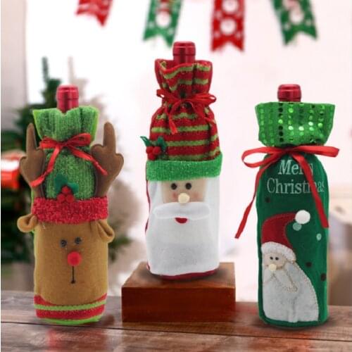 Christmas Decoration Wine Bottle Set Elk Snowman Wine Bottle Bag Gift Gift Bag Christmas Bouquet Wine Set