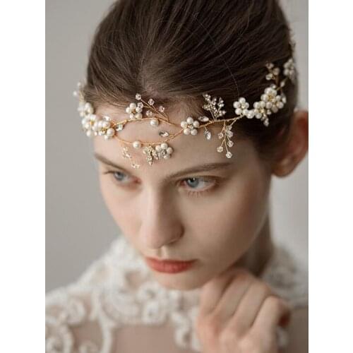 Silver Gold Wedding Crystal Flower Hair Vine Bridal Headpiece Headbands Wedding Hair Accessories for Brides