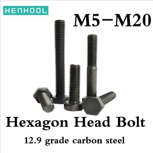 Hex Hexagon Head Screws with Full Thread DIN933 12.9 grade carbon steel M5M6M8M10M12M14M16M18M20 Hexagon Head Bolt