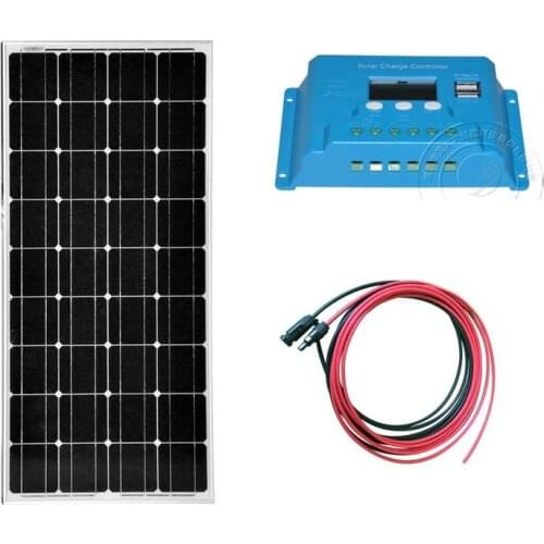 Solar Kit 12v 100w Solar Panel Solar Charge Controller 12v/24v 10A Connector Cable Caravaning Motorhome RV Boat Yachts