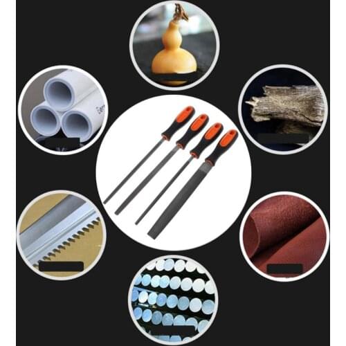 Wood Rasp 8" Steel File Carving Round Semi-circular Triangle Square Shape File Woodworking Craft Handle Tool