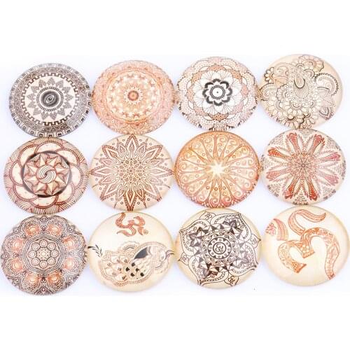 Reidgaller mix pattern vintage photo round glass cabochon 25mm 20mm 18mm 14mm 12mm 10mm diy handmade jewelry findings