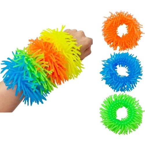 Funny Gifts Stretchable Yellow Bracelet Squishy Kawaii Toy For Children Toys For Girls Boys Anti Stress Brinquedos Prank Games