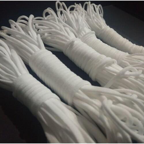 3MM 100 Meters White Black Thin Round Elastic Bands Elastic Rope For Masks Garment Elastic Tape For DIY Sewing Accessories