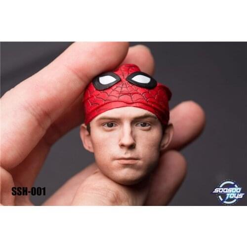 In Stock SOOSOOTOYS 1/6 Scale SSH-001 Little Spider Peter Head Sculpt Fit 12" Male Action Figure Body
