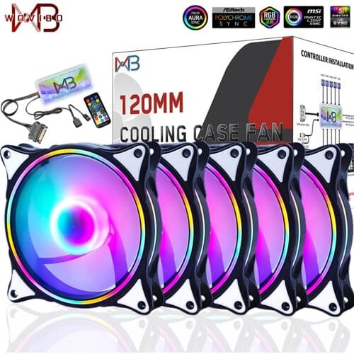 WOVIBO 120mm Fan 6PIN ARGB SYNC RGB Cooling Ventilador Rainbow Computer Case Chassis Fans 12V Silent Adjust 12cm Aura
