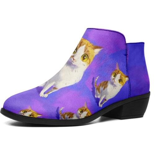 Personalized Customization On-demand Printing Shoes Womens Boots Comfortable Spring And Autumn Ankle Low Heel