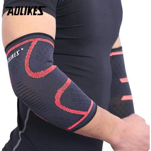 M/L 1 PCS Fitness Elbow Pads Elbow Brace Basketball Knee Joint Support Protector Breathable Sport Aolikes Compression Bandage