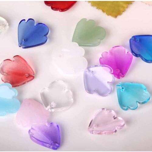 10pcs Peony Flower Petals Lampwork Beads 15mm Multi Gradient Color Glass Beads For Jewelry Making Charm Handmade DIY Accessories