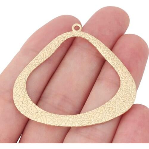 10 x Matte Gold Large Ethnic Tribal Boho Bohemia Hollow Charms Pendants for Earrings Jewelry Making 46x49mm