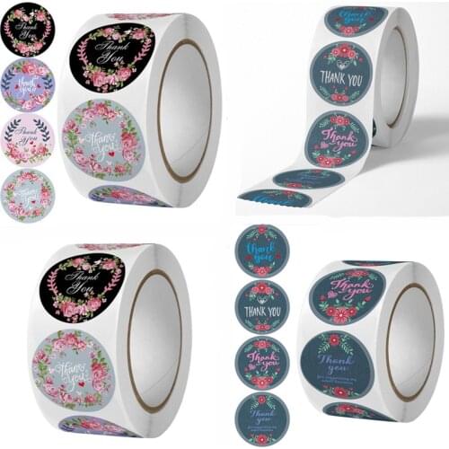 100-500pcs Round Thank You Sticker Christmas Day Decoration Birthday Party Wedding Gift Envelope Sealing Sticker Baking Sticker